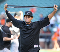 Fantasy baseball waiver pickup for deep leagues - Henderson Alvarez stretching