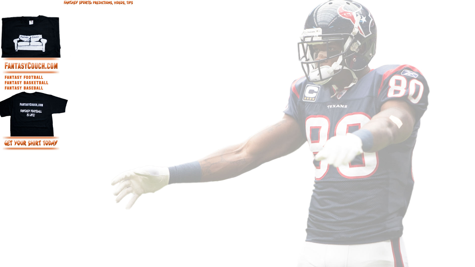 NFL fantasy football Twitter background - Andre Johnson - white
