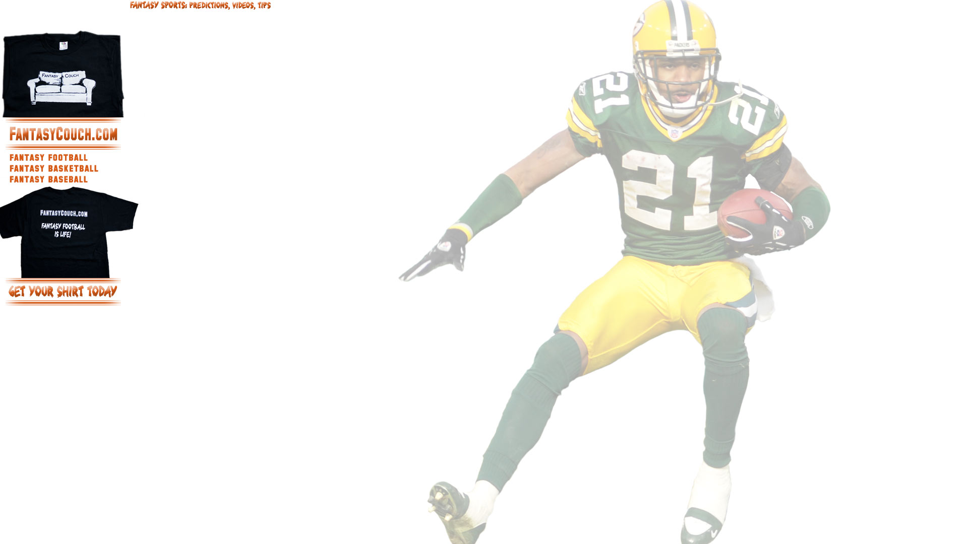 NFL fantasy football Twitter background - Charles Woodson - white